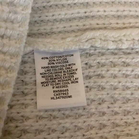 Trouvé-Chunky Knit Ivory/Grey Split Back Sweater - Picture 14 of 14